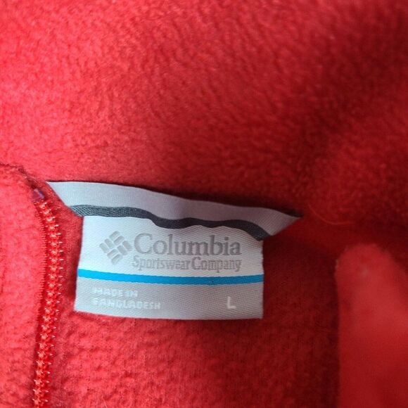 Columbia Jacket Large Dark Blue and‎ Red Full Zip Fleece Zip Pockets - Picture 7 of 7